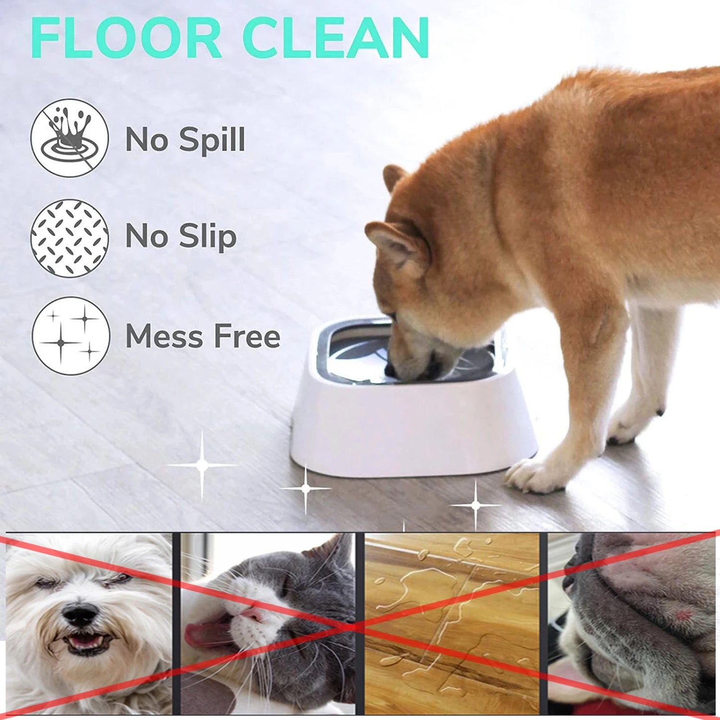 No-Spill Dog Slow Water Feeder - Pet Wonderland Cloud