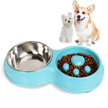 Dog Slow food Double Bowls - Pet Wonderland Cloud