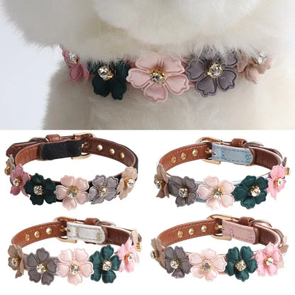 Dog Cute Shiny Flower Collar - Pet Wonderland Cloud