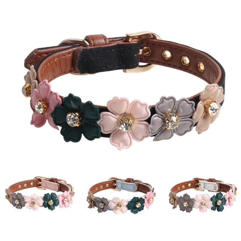 Dog Cute Shiny Flower Collar - Pet Wonderland Cloud