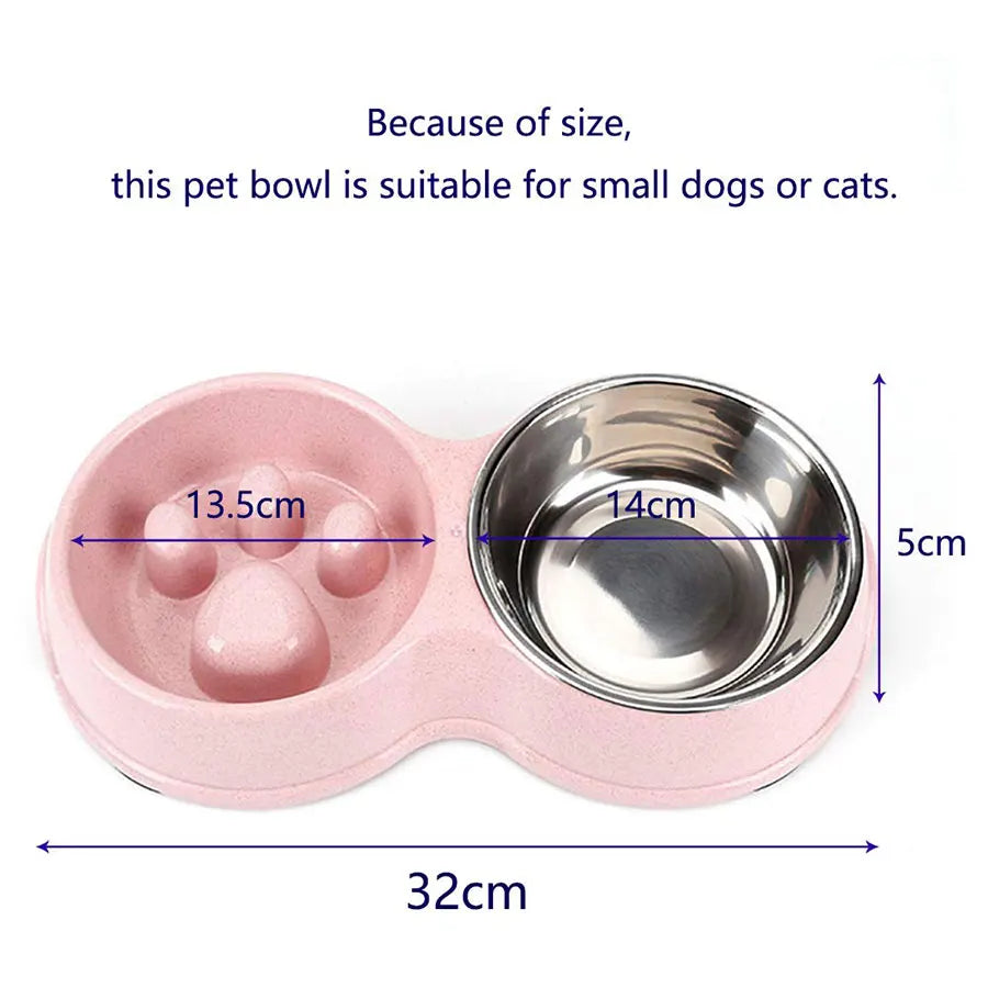 Dog Slow food Double Bowls - Pet Wonderland Cloud