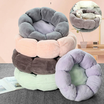 Dog Round Soft Flower Shaped Bed - Pet Wonderland Cloud