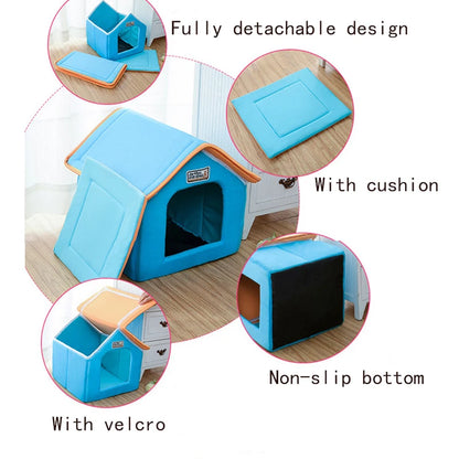 Winter Pet House Foldable Bed - Pet Wonderland Cloud