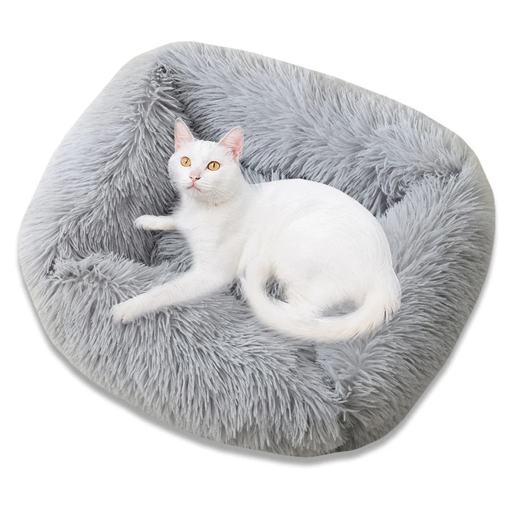 Dog Long Plush Square Kennel Bed - Pet Wonderland Cloud