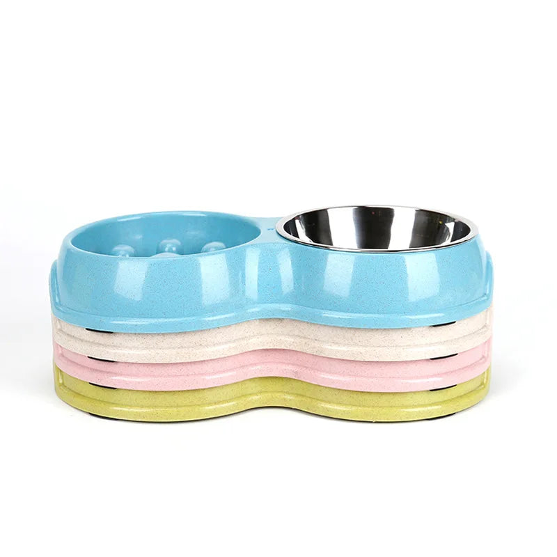 Dog Slow food Double Bowls - Pet Wonderland Cloud