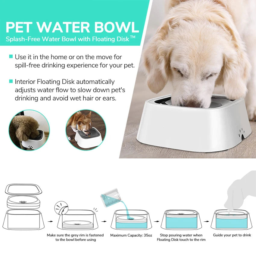 No-Spill Dog Slow Water Feeder - Pet Wonderland Cloud