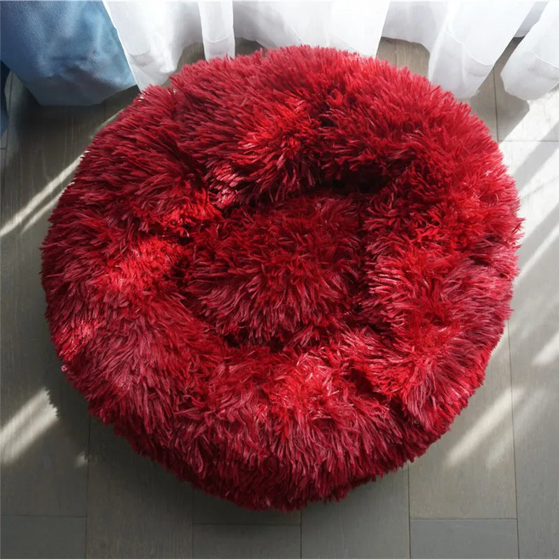 Dog Warm Fleece Round Bed - Pet Wonderland Cloud