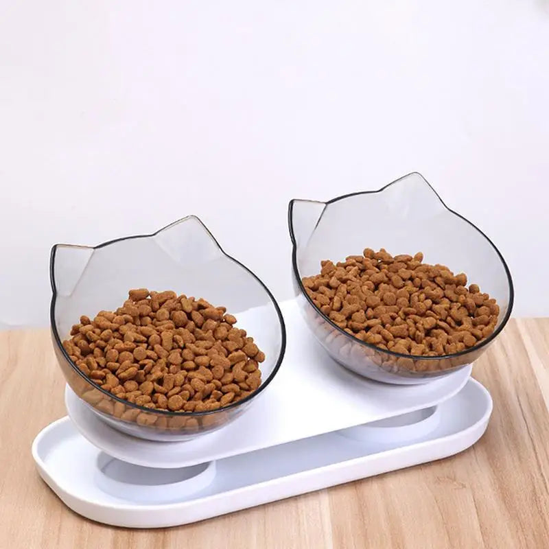 Non-Slip Double Cat Feeding Bowl - Pet Wonderland Cloud