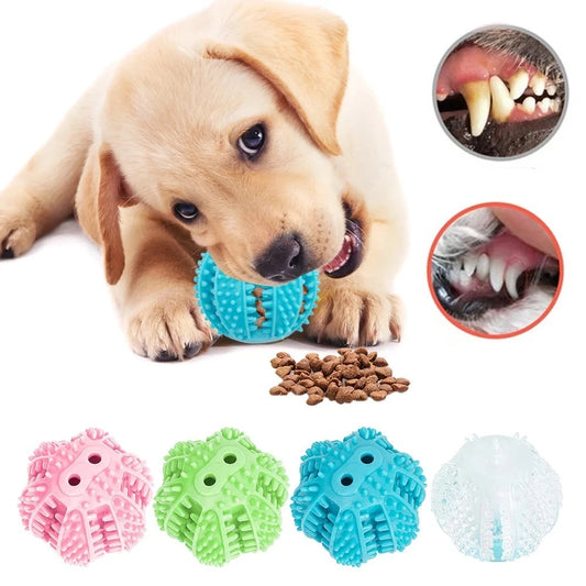 Dog Tooth Cleaning Rubber Ball Toy