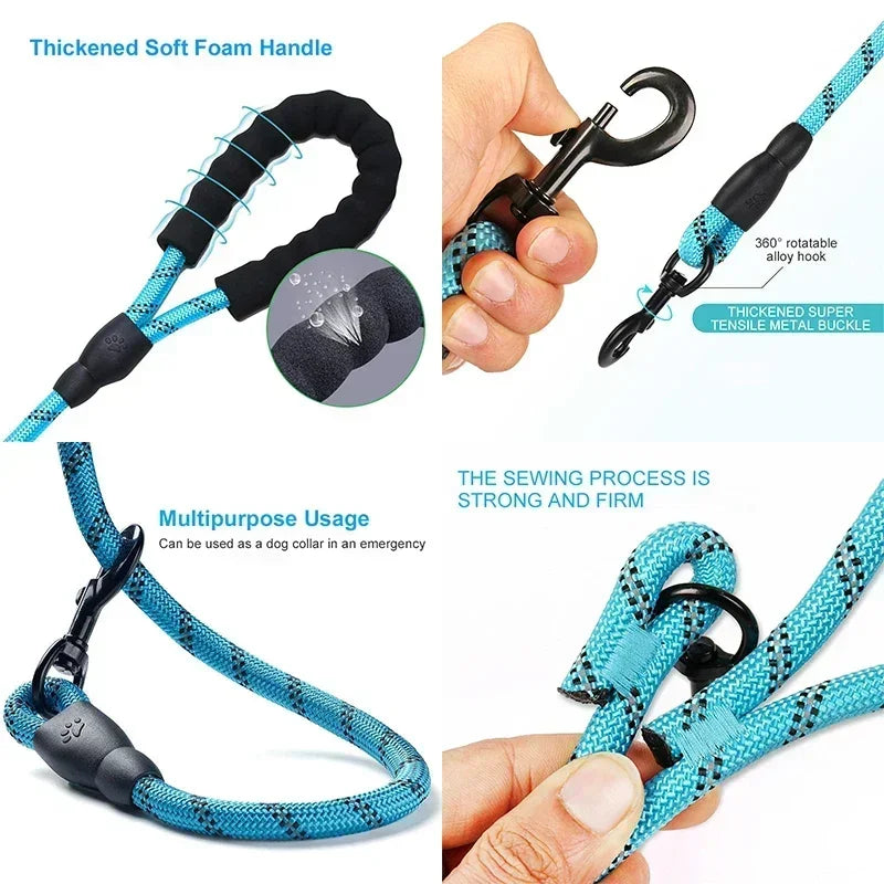 Dog Reflective Strong Nylon Leash - Pet Wonderland Cloud