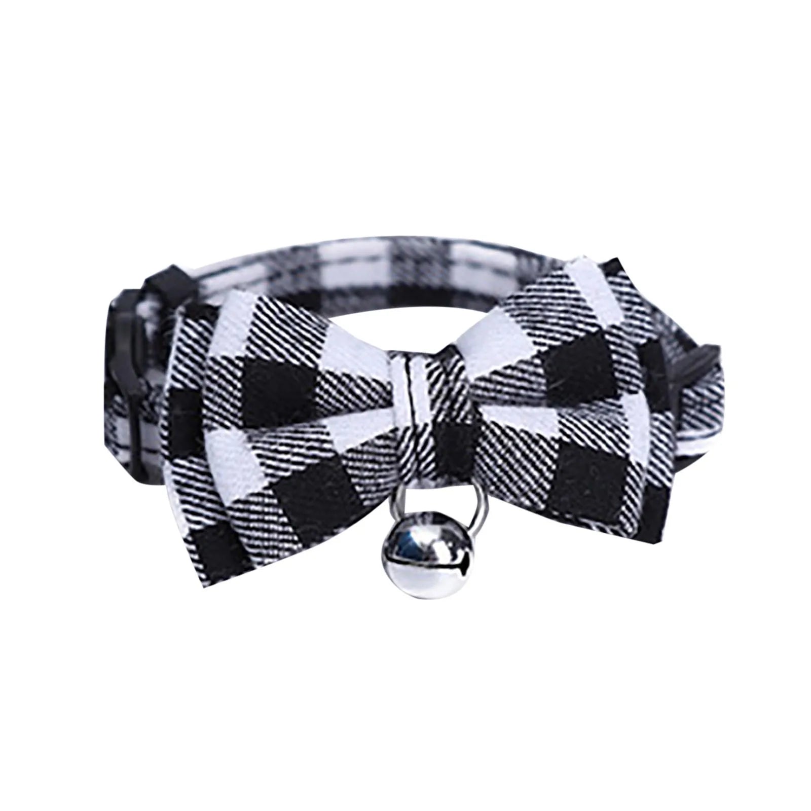 Pet Plaid Bowknot Bell Collar - Pet Wonderland Cloud