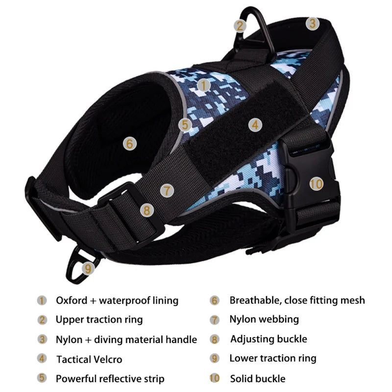 Easy Control Handle Dog Tactical Vest - Pet Wonderland Cloud