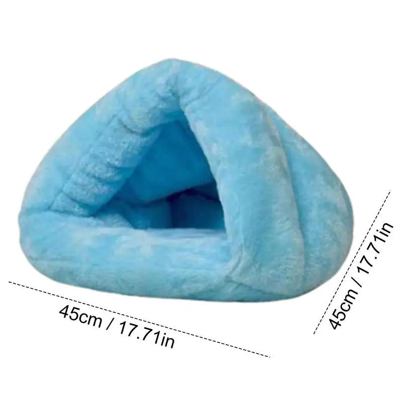 Pet Triangle Fleece Cave Bed - Pet Wonderland Cloud