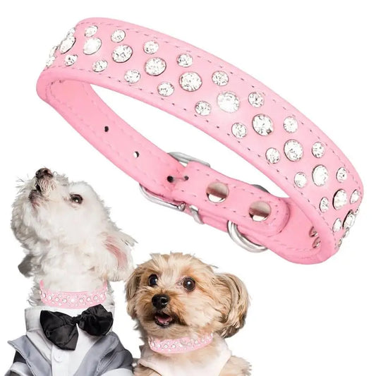 Pet Three Rows Rhinestone Collar - Pet Wonderland Cloud