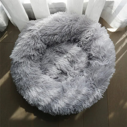 Dog Warm Fleece Round Bed - Pet Wonderland Cloud