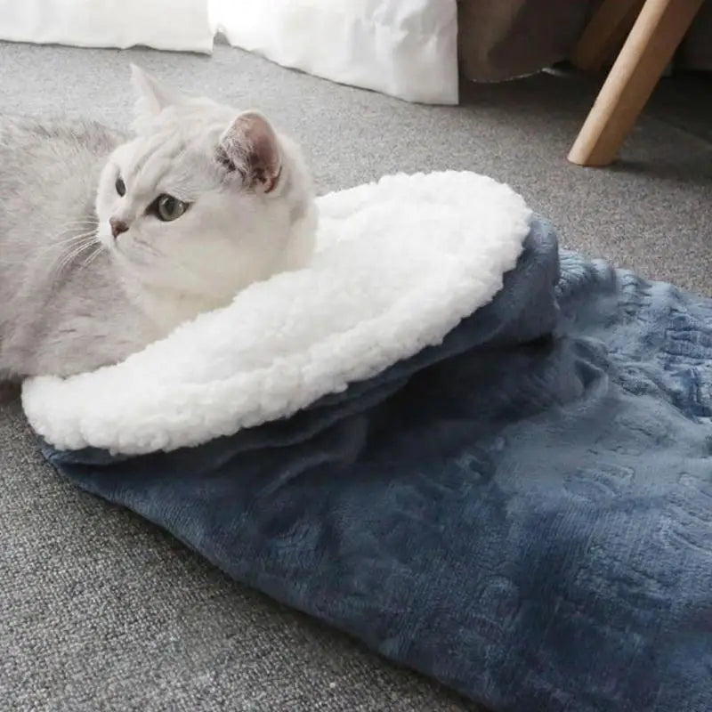 Cat Soft Plush Warm Sleeping Bag - Pet Wonderland Cloud