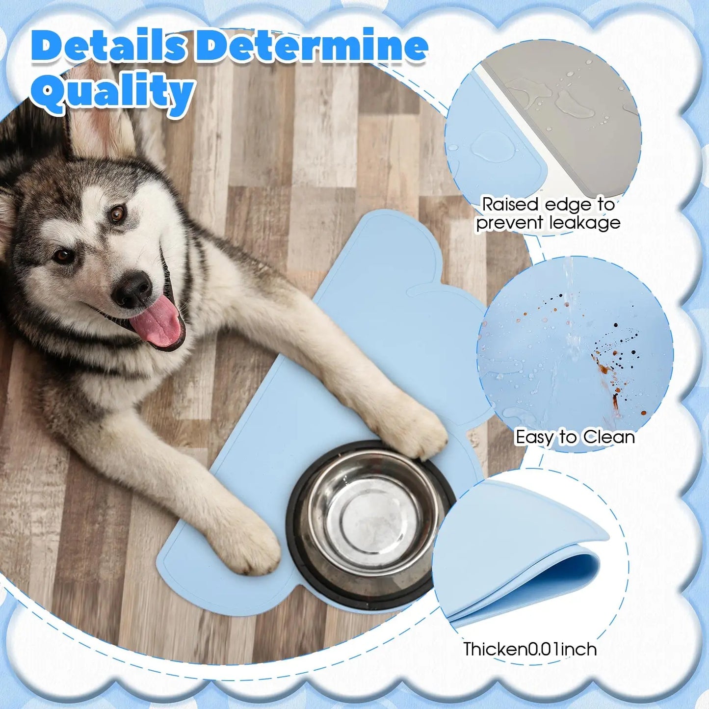 Waterproof Dog Silicone food mat - Pet Wonderland Cloud