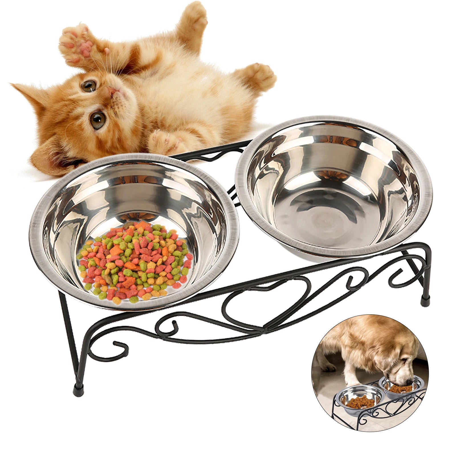 Double Feeding Stand Bowl - Pet Wonderland Cloud