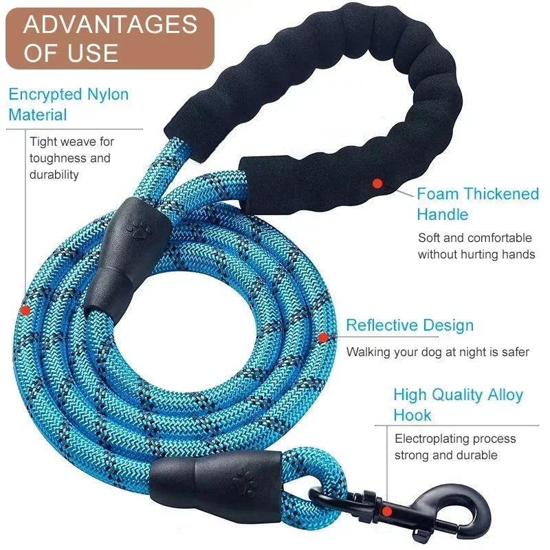 Dog Reflective Strong Nylon Leash - Pet Wonderland Cloud