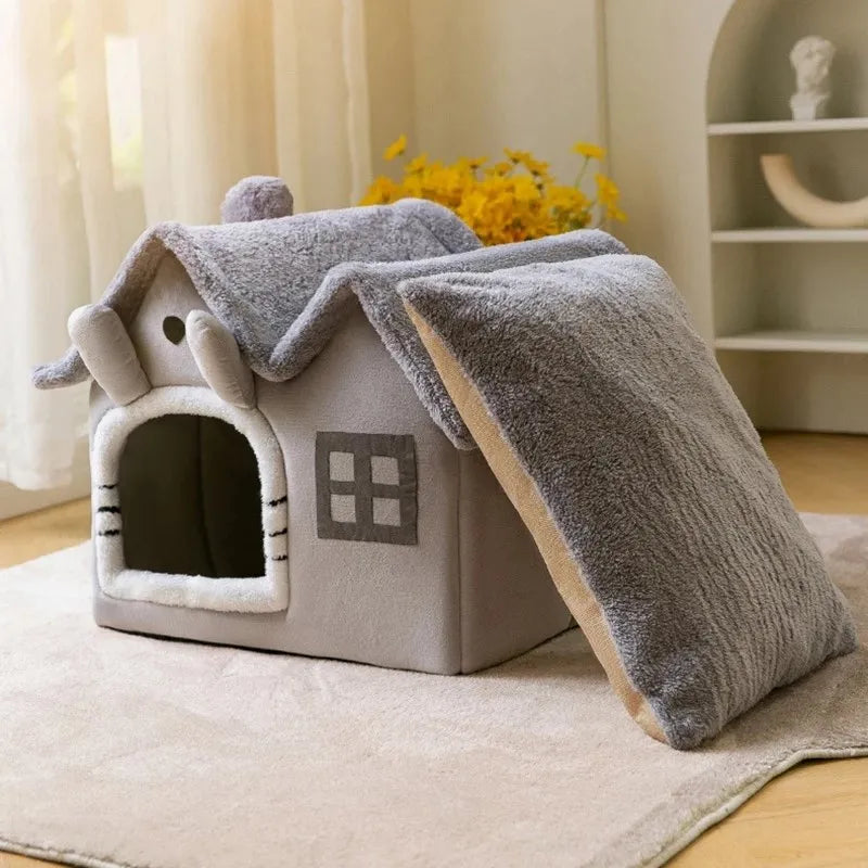 Washable Dog Warm Plush House - Pet Wonderland Cloud