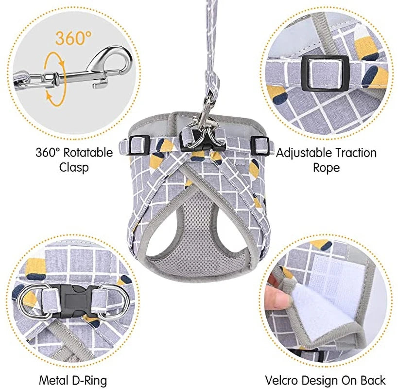 Pet Mesh Harness Leash Set - Pet Wonderland Cloud