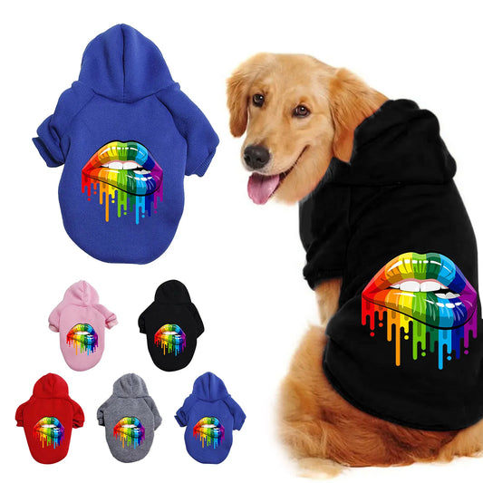 Lips Dog Hooded Sweatshirt - Pet Wonderland Cloud