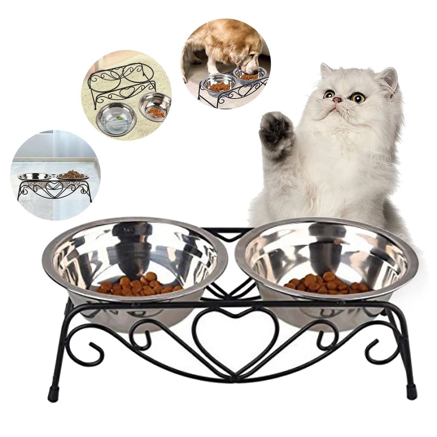 Double Feeding Stand Bowl - Pet Wonderland Cloud