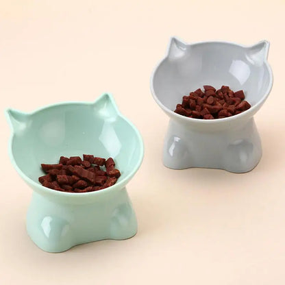 Pet High Bottom Tilt Neck Protector Bowl - Pet Wonderland Cloud