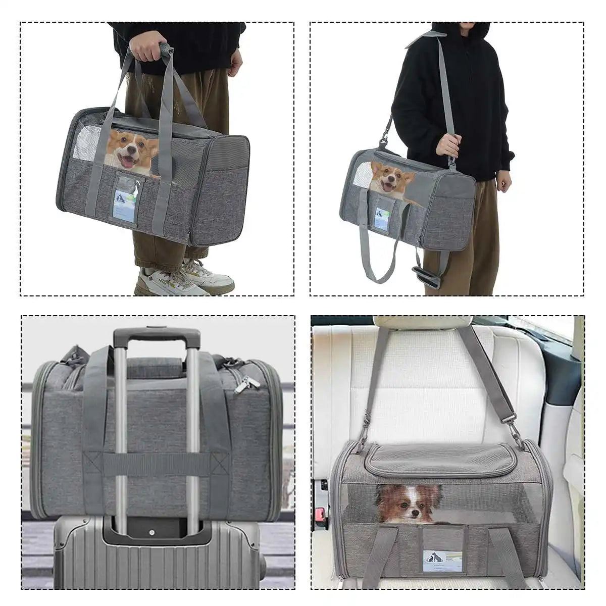 Folding Fabric Pet Carrier Backpack - Pet Wonderland Cloud