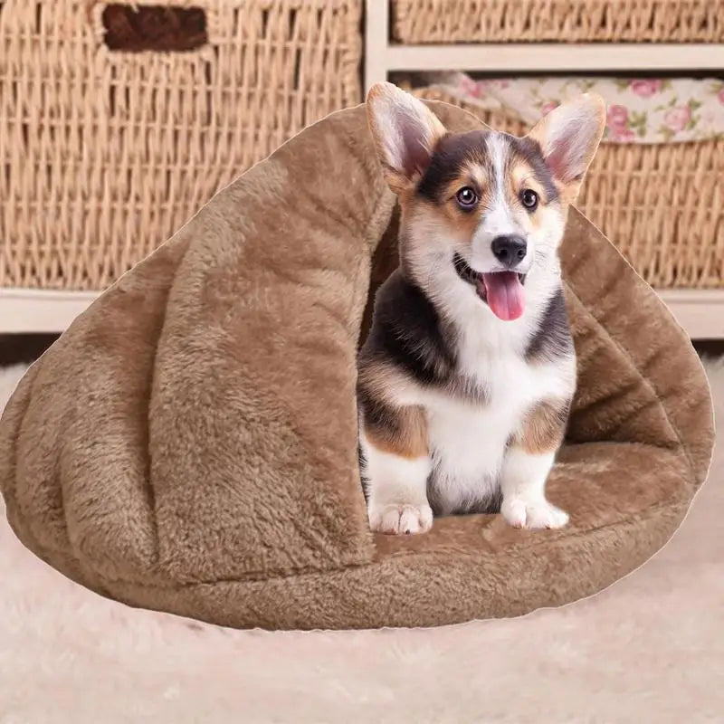 Pet Triangle Fleece Cave Bed - Pet Wonderland Cloud