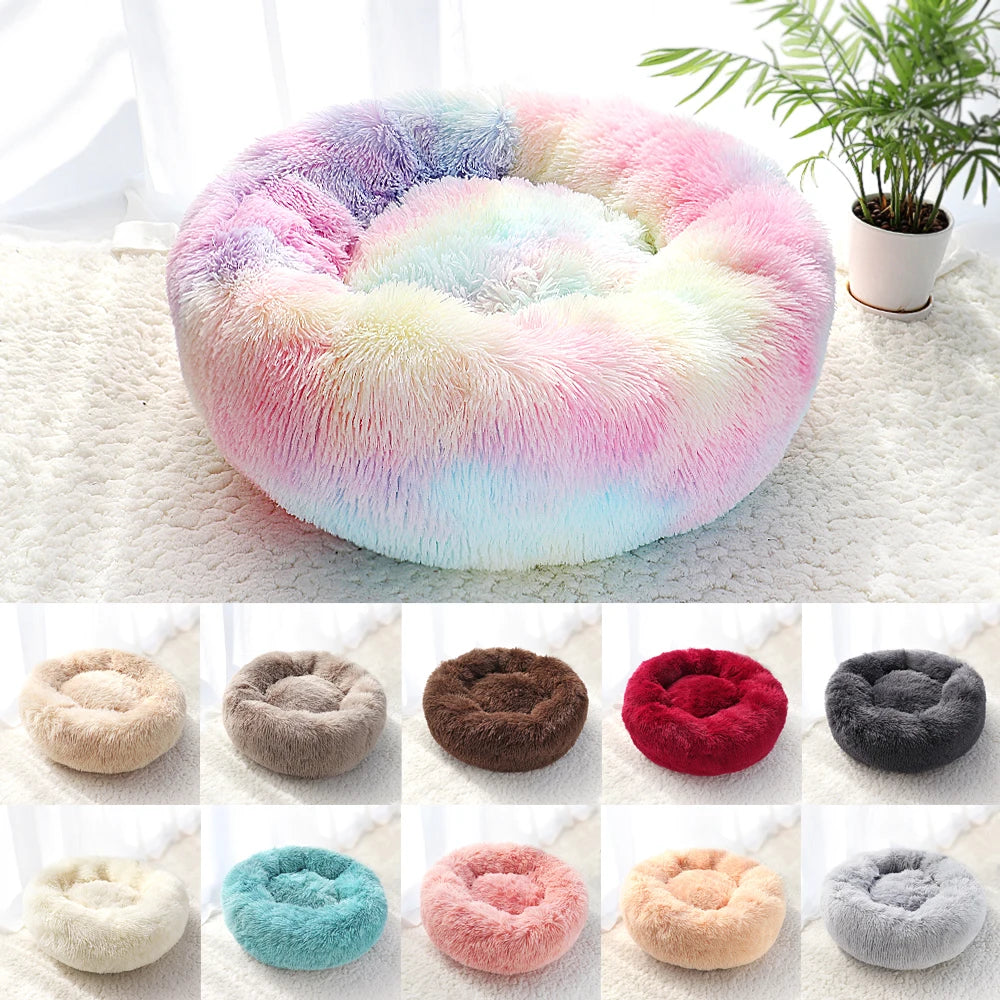 Dog Warm Fleece Round Bed - Pet Wonderland Cloud