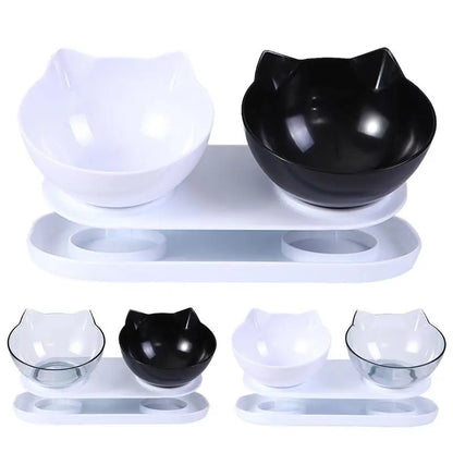 Non-Slip Double Cat Feeding Bowl - Pet Wonderland Cloud