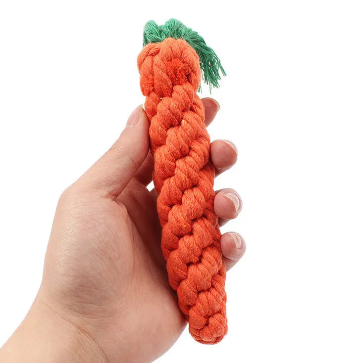 Dog Durable Cotton Carrot Chew Toy