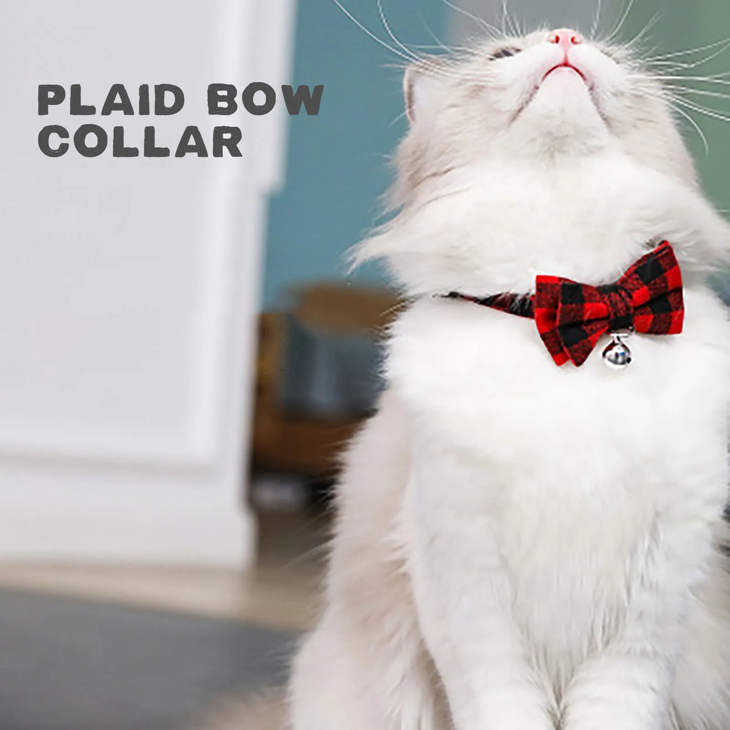 Pet Plaid Bowknot Bell Collar - Pet Wonderland Cloud