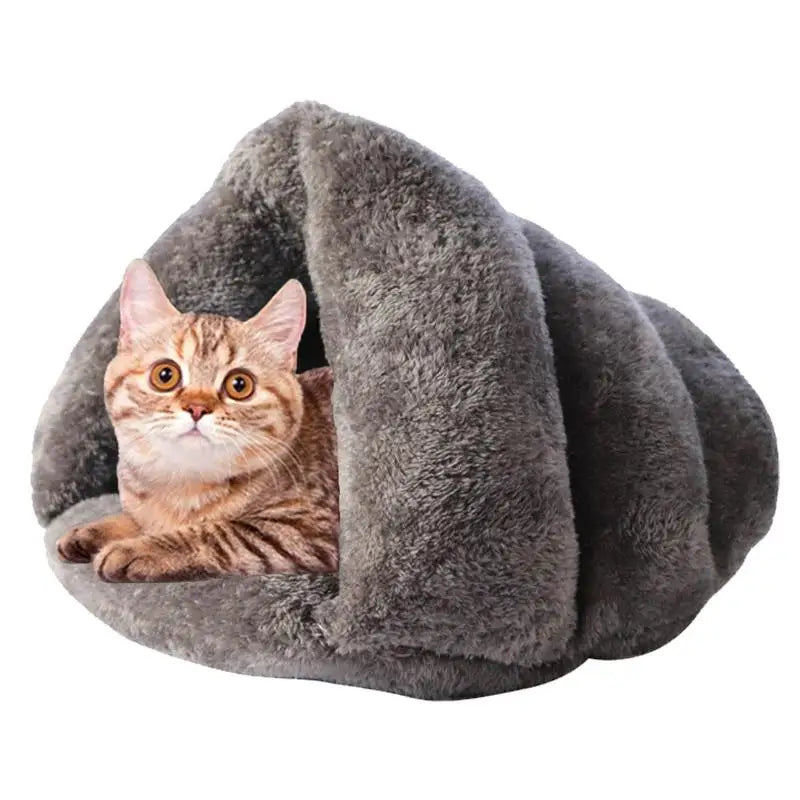 Pet Triangle Fleece Cave Bed - Pet Wonderland Cloud